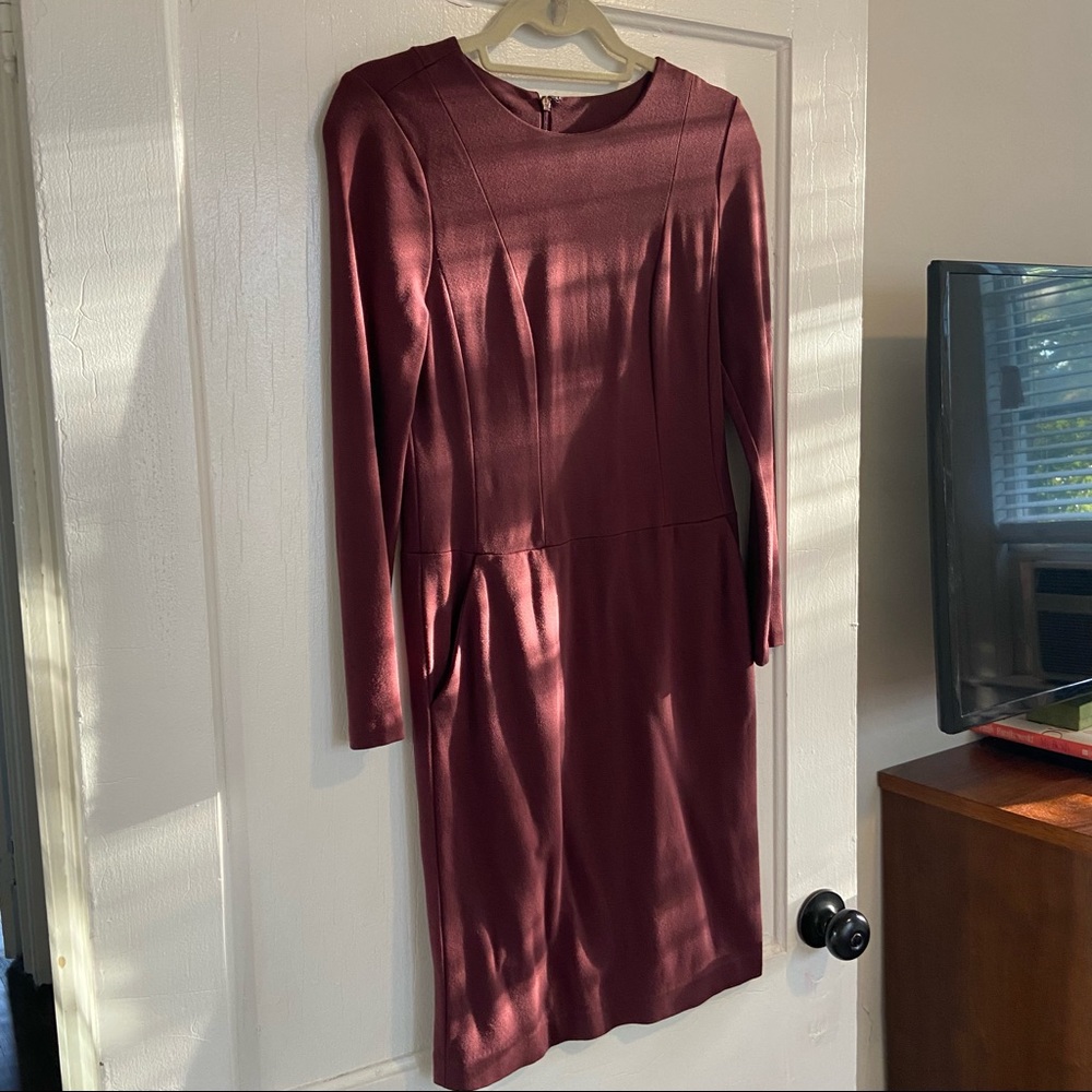 Talbots Maroon Sheath Dress